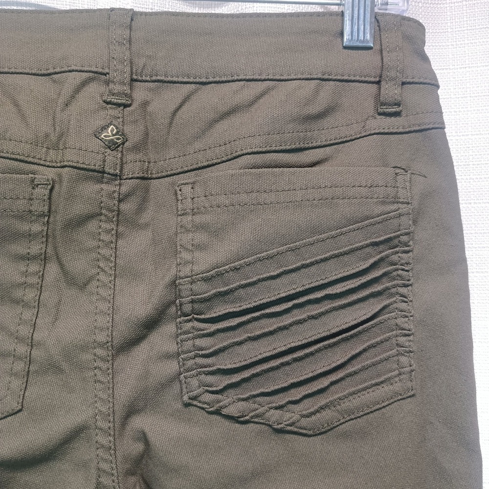 Prana Brenna Moto Skinny Pants Olive Green Womens 6 Stretch Grunge Punk Biker - Picture 7 of 7